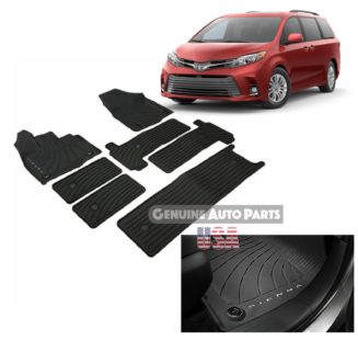 2021-2022 SIENNA 7 Passenger All Weather Rubber Floor Mats PT206-08210-02