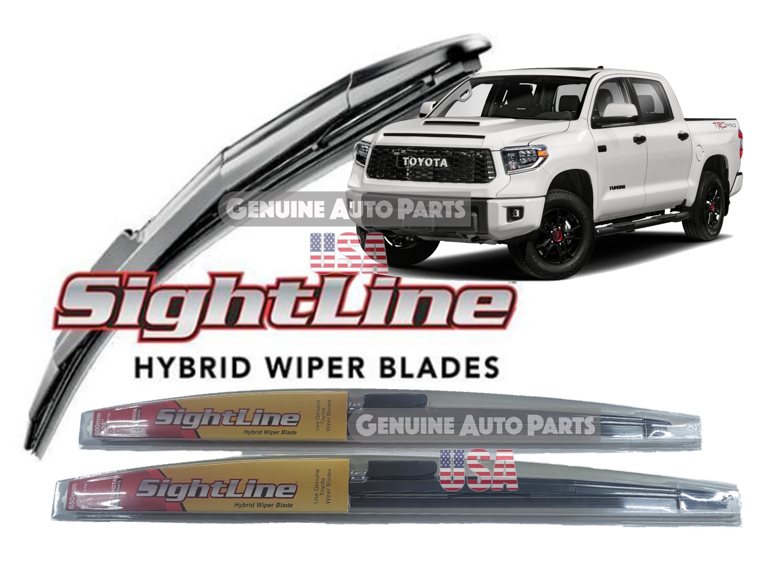 20072021 Tundra Sightline Front Wiper Blade Set Genuine Toyota